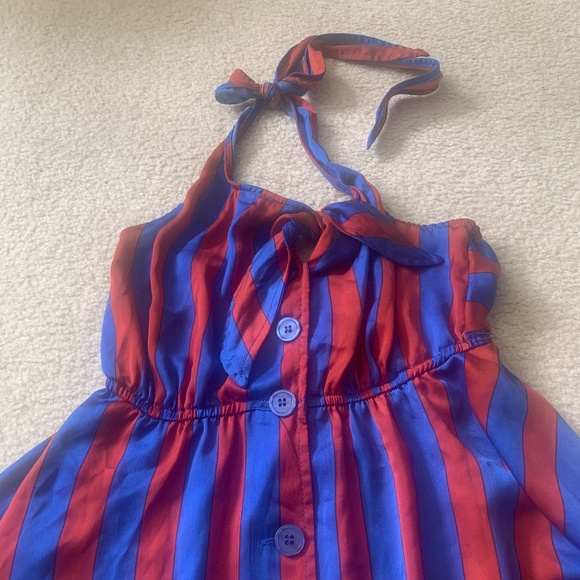 Red and Blue Stripe Halter Dress - Picture 16 of 16
